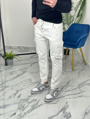 PANTALONE CARGO SINGAPORE col.BIANCO