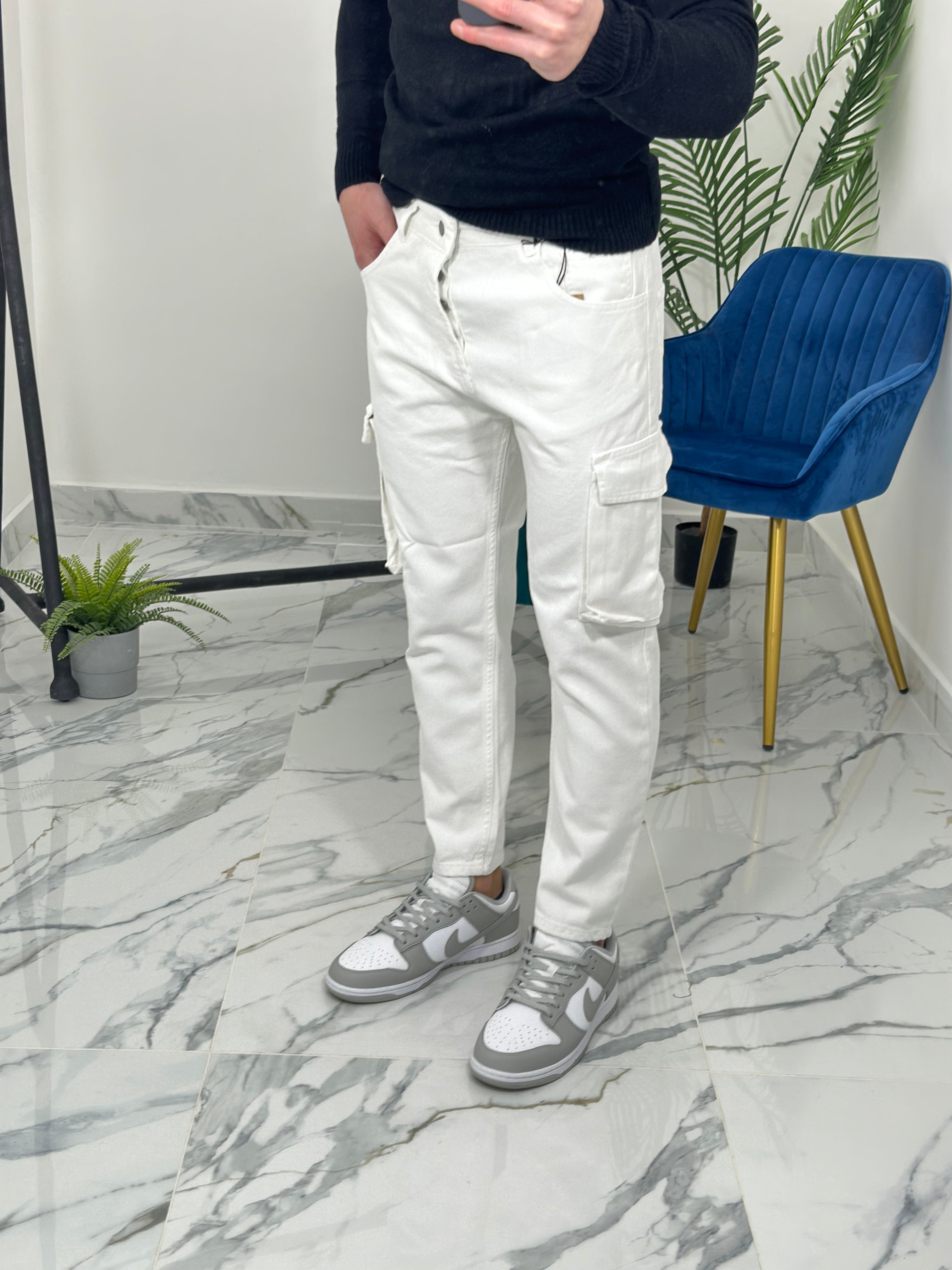 PANTALONE CARGO SINGAPORE col.BIANCO