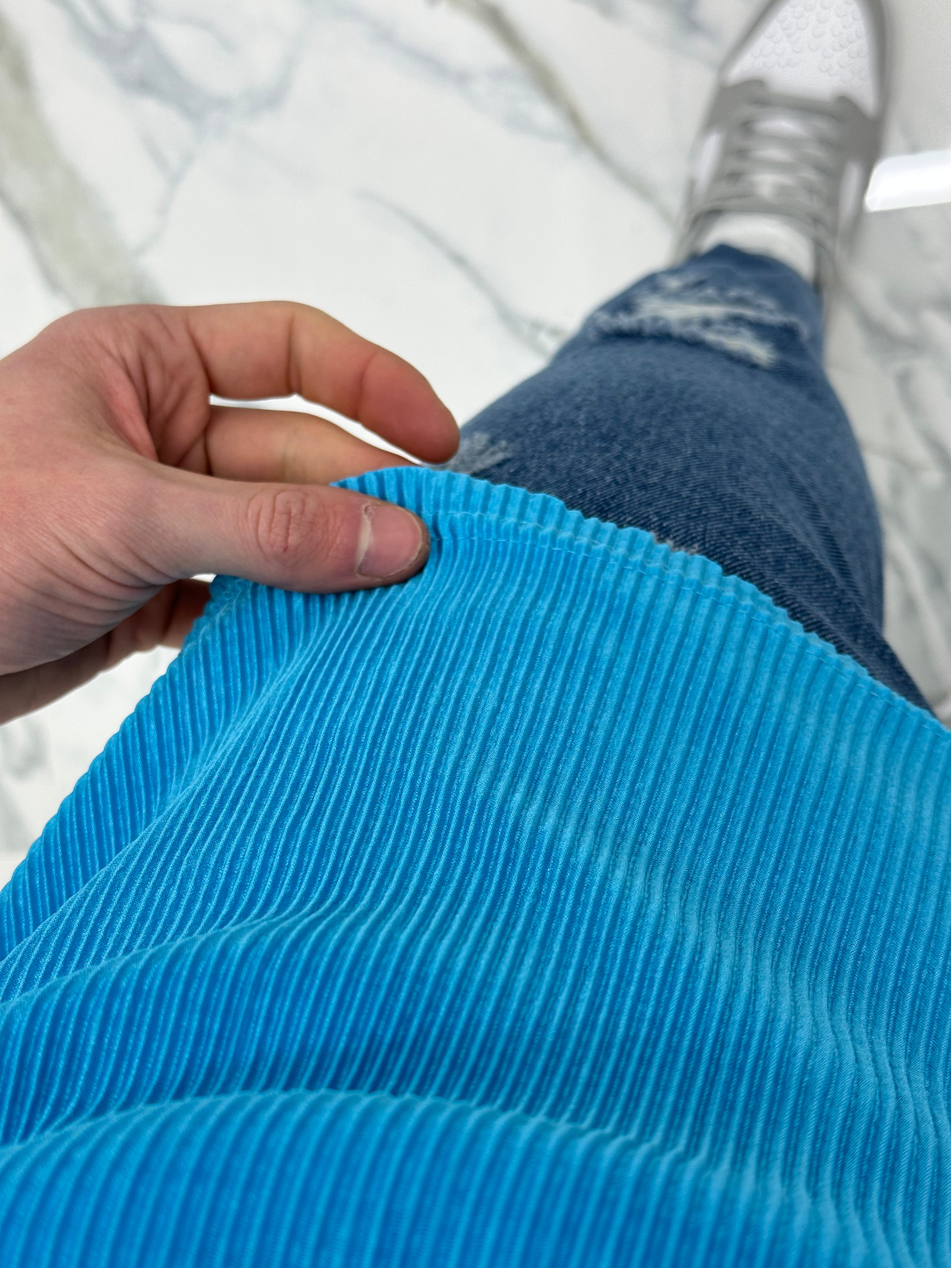 T-SHIRT EFFETTO VELLUTO COL.TIFFANY