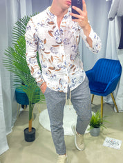CAMICIA IN LINO - FANTASIA A FIORI 4992