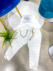PANTALONI IN LINO UG5000 - col.BIANCO