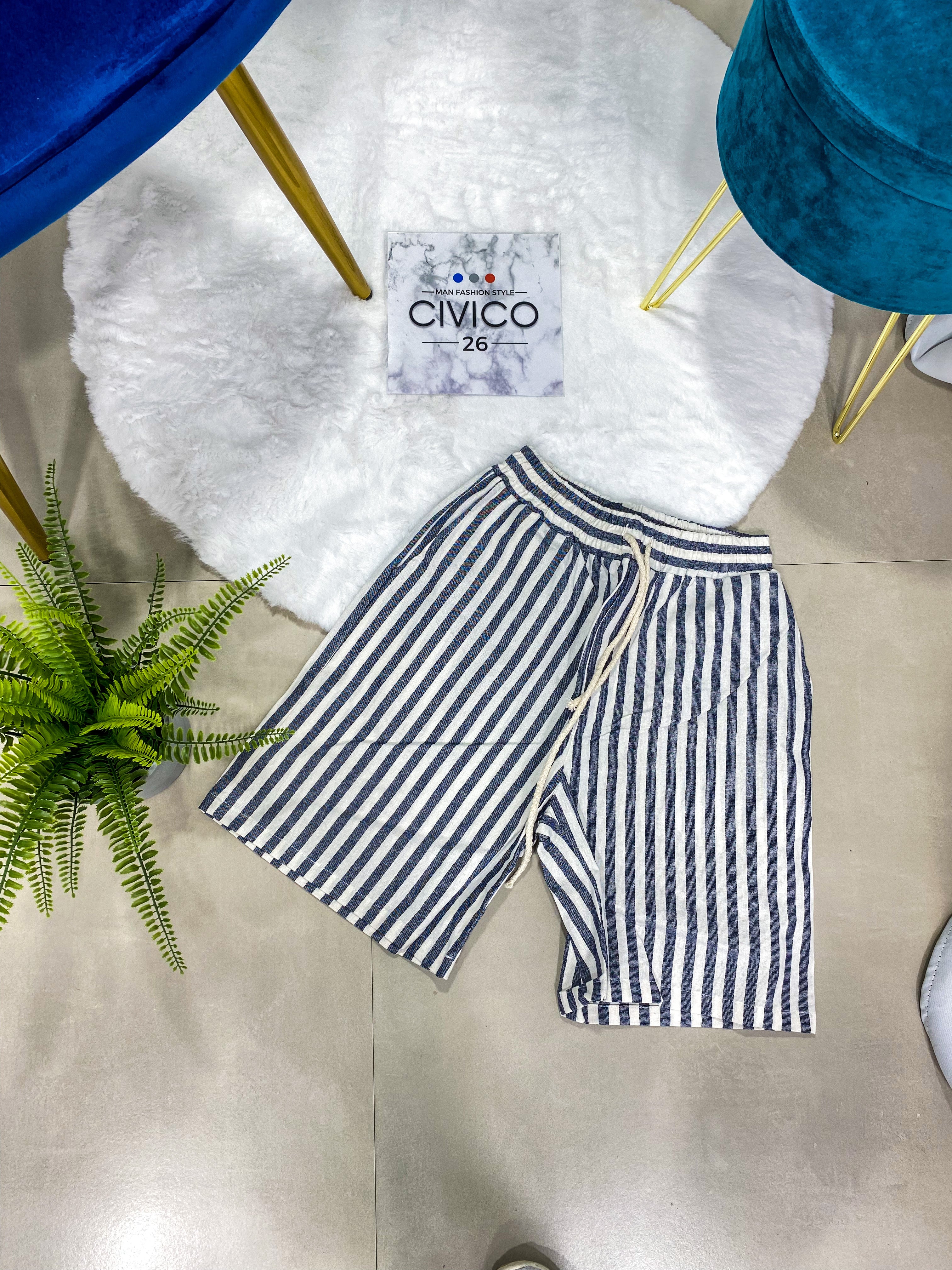 PANTALONCINI A STRISCE Z40 col.BLU