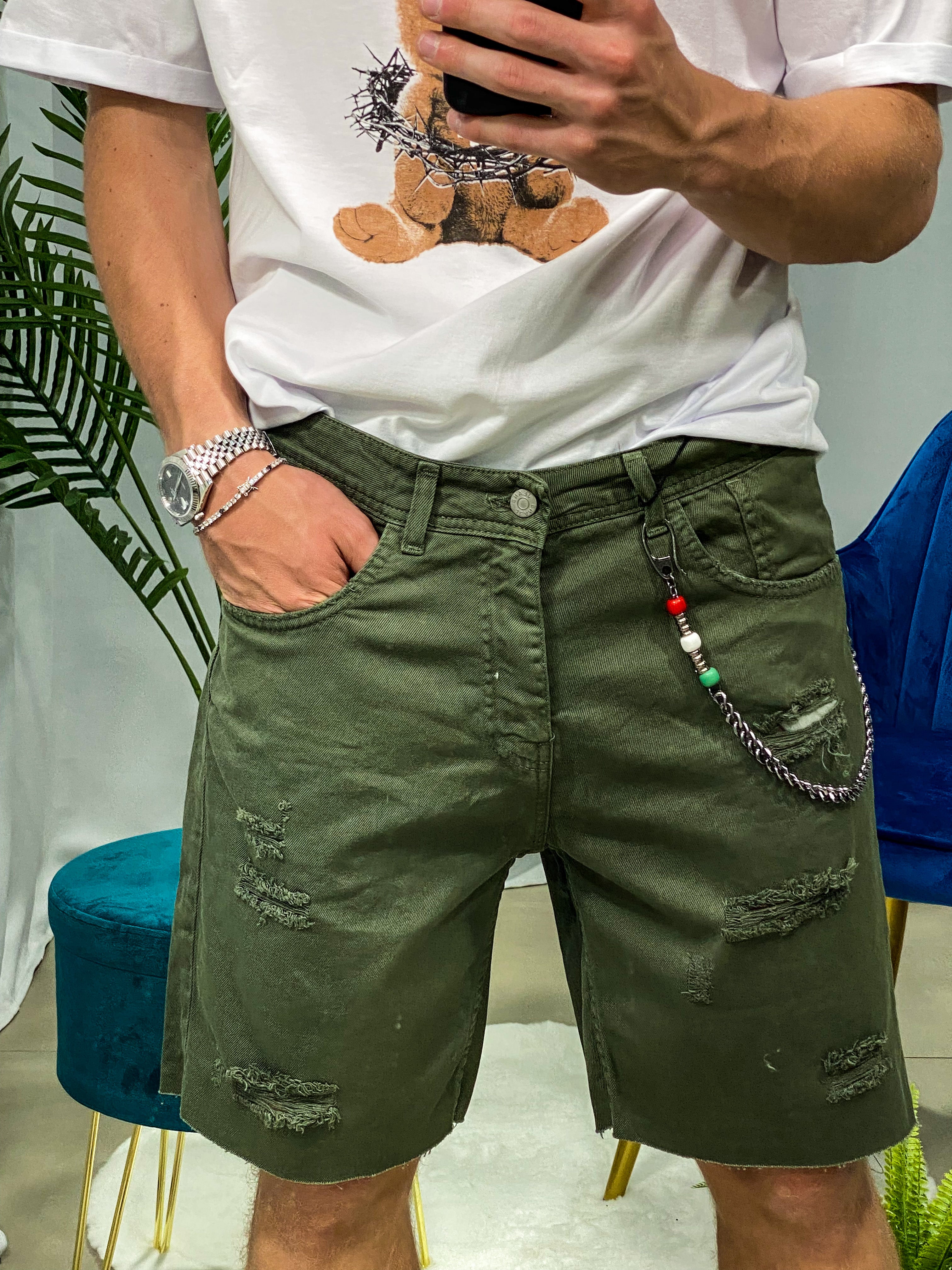 PANTALONCINI - FIRENZE col.VERDE MILITARE