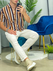 CAMICIA A STRISCE IN VISCOSA 013