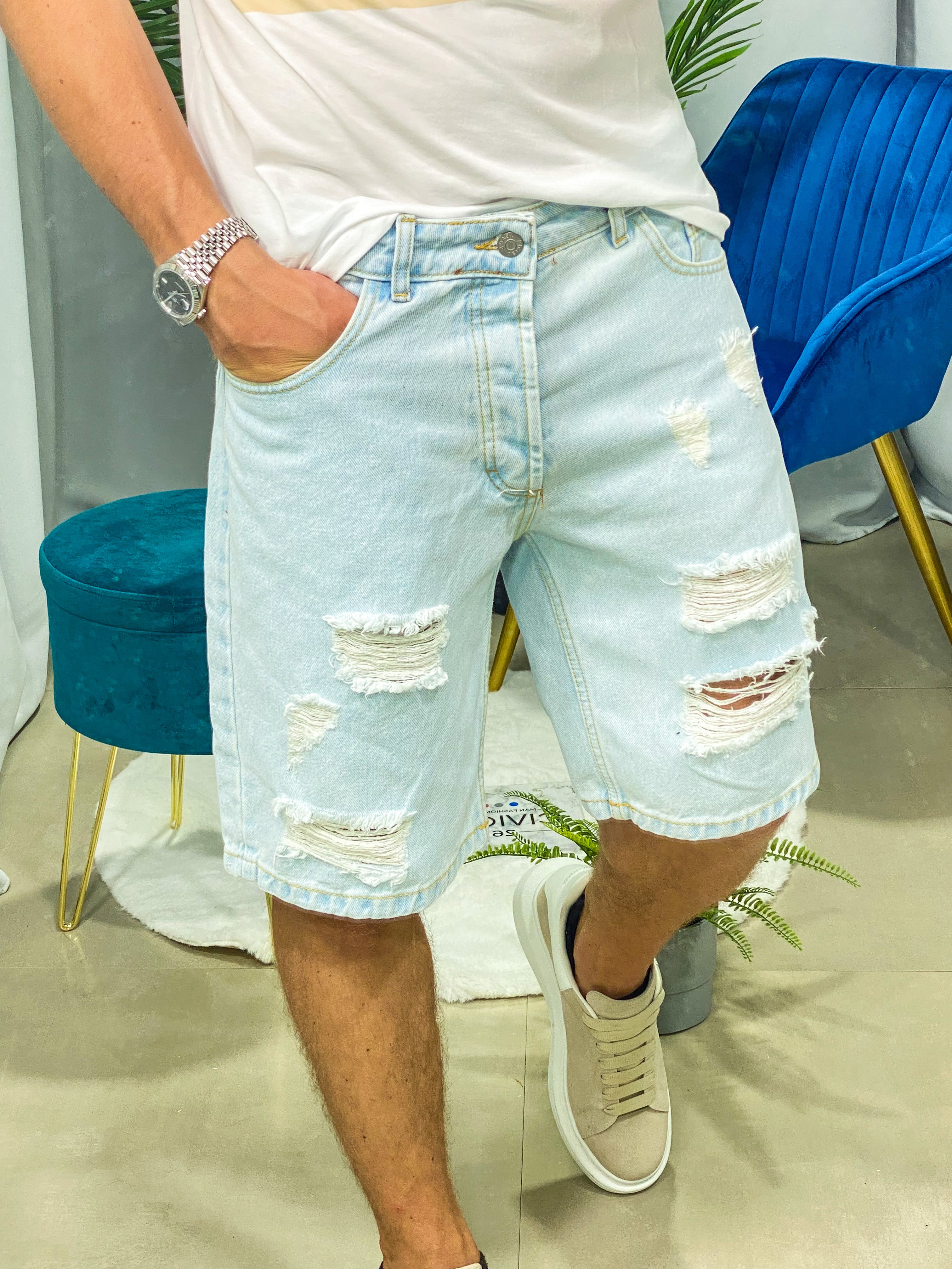 BERMUDA BLUE RIPPED