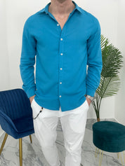 CAMICIA BASIC IN VISCOSA col.OTTANIO