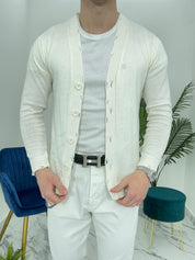 CARDIGAN GIACCA CON ROTTURE - COL. PANNA