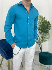 CAMICIA BASIC IN VISCOSA col.OTTANIO