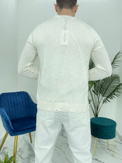 CARDIGAN GIACCA CON ROTTURE - COL. PANNA