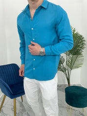 CAMICIA BASIC IN VISCOSA col.OTTANIO