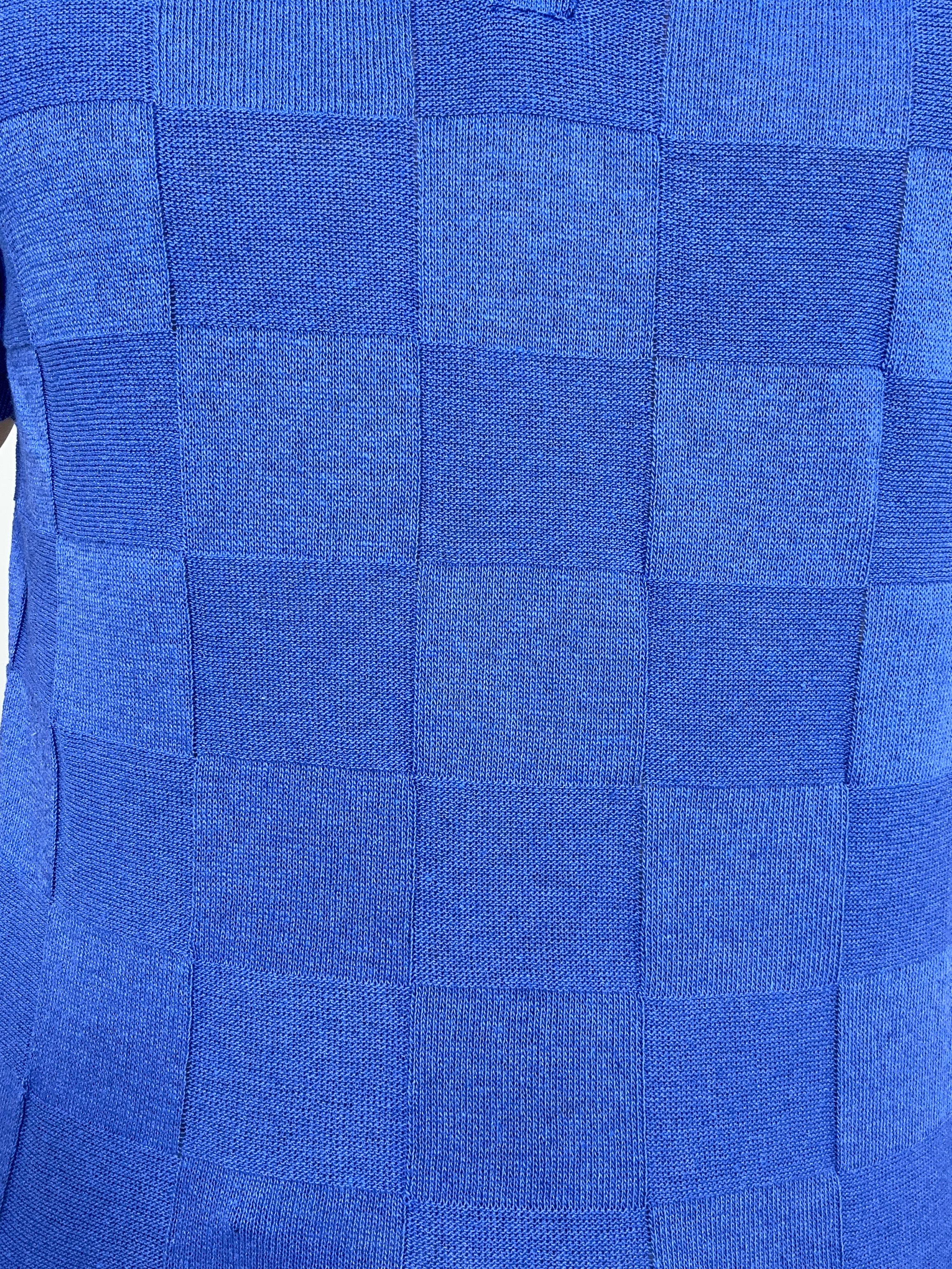 POLO IN FILO A QUADRI COL.BLU