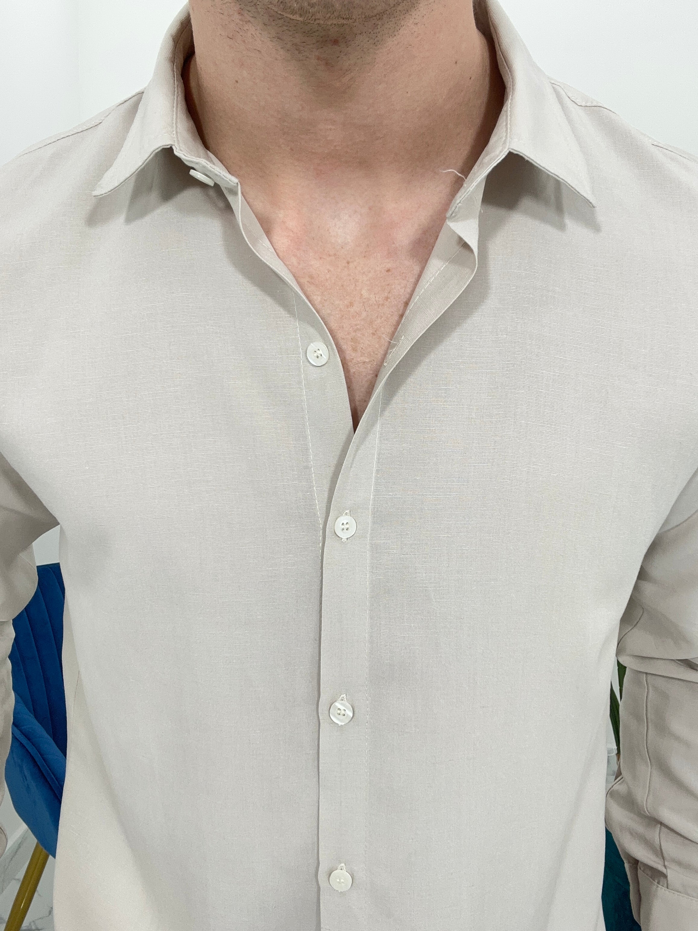 CAMICIA BASIC IN VISCOSA col.BEIGE