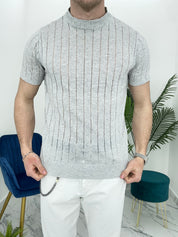 T-SHIRT MEZZOCOLLO COL.GRIGIO