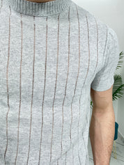 T-SHIRT MEZZOCOLLO COL.GRIGIO