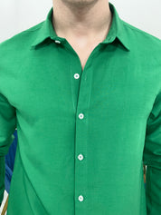 CAMICIA BASIC IN VISCOSA col.VERDE