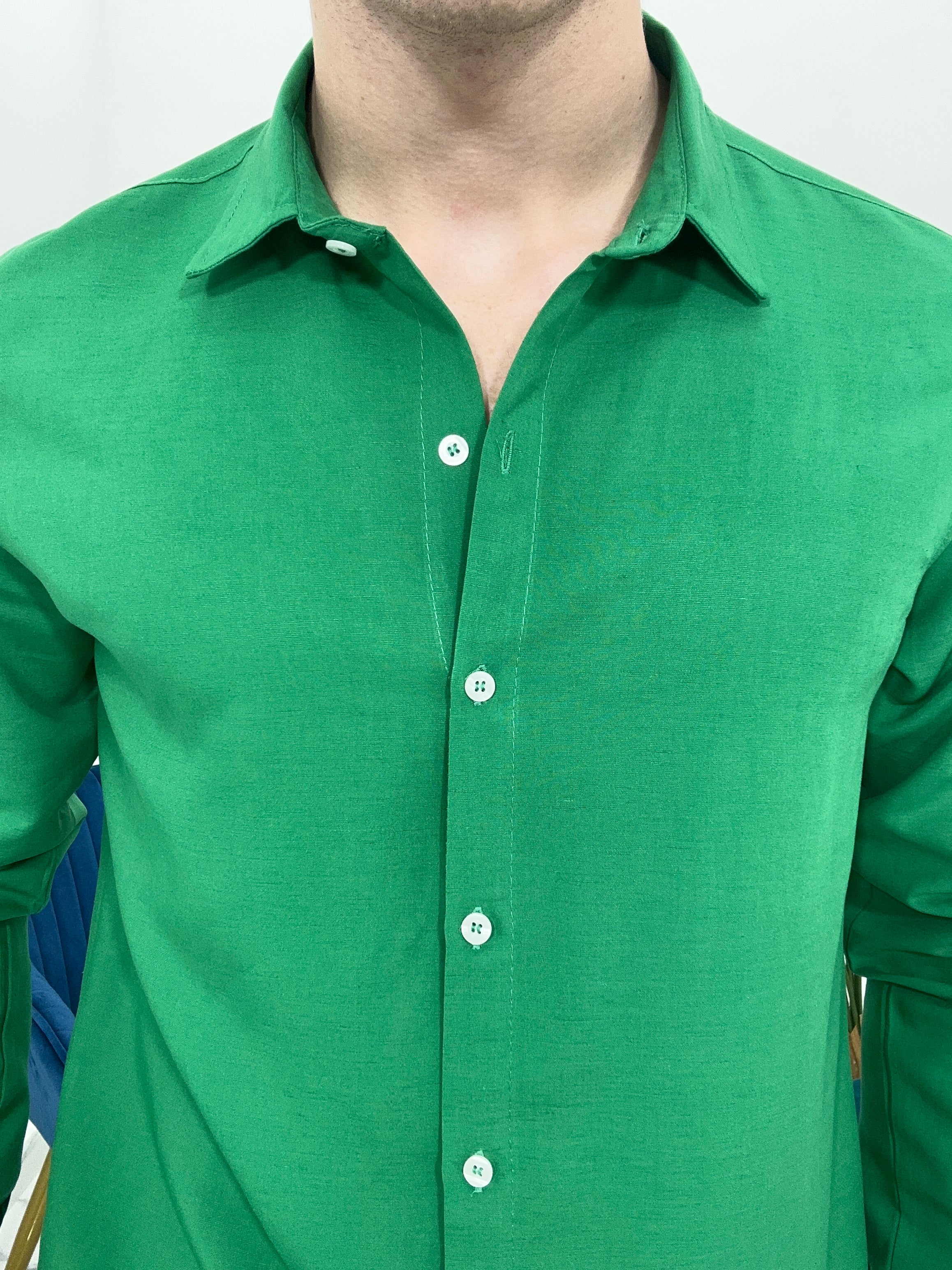 CAMICIA BASIC IN VISCOSA col.VERDE