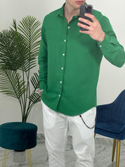 CAMICIA BASIC IN VISCOSA col.VERDE