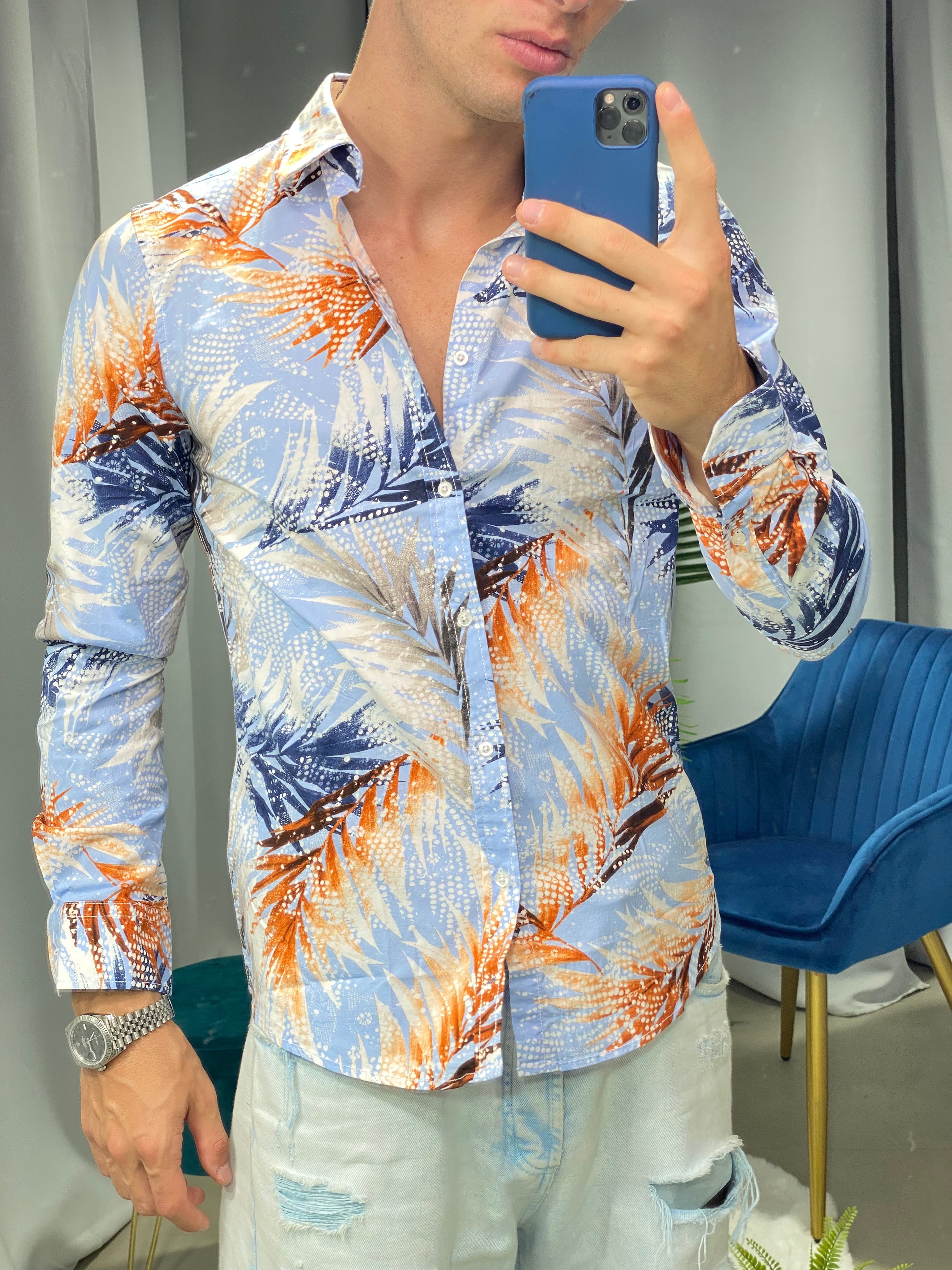 CAMICIA FANTASIA PALME AK505