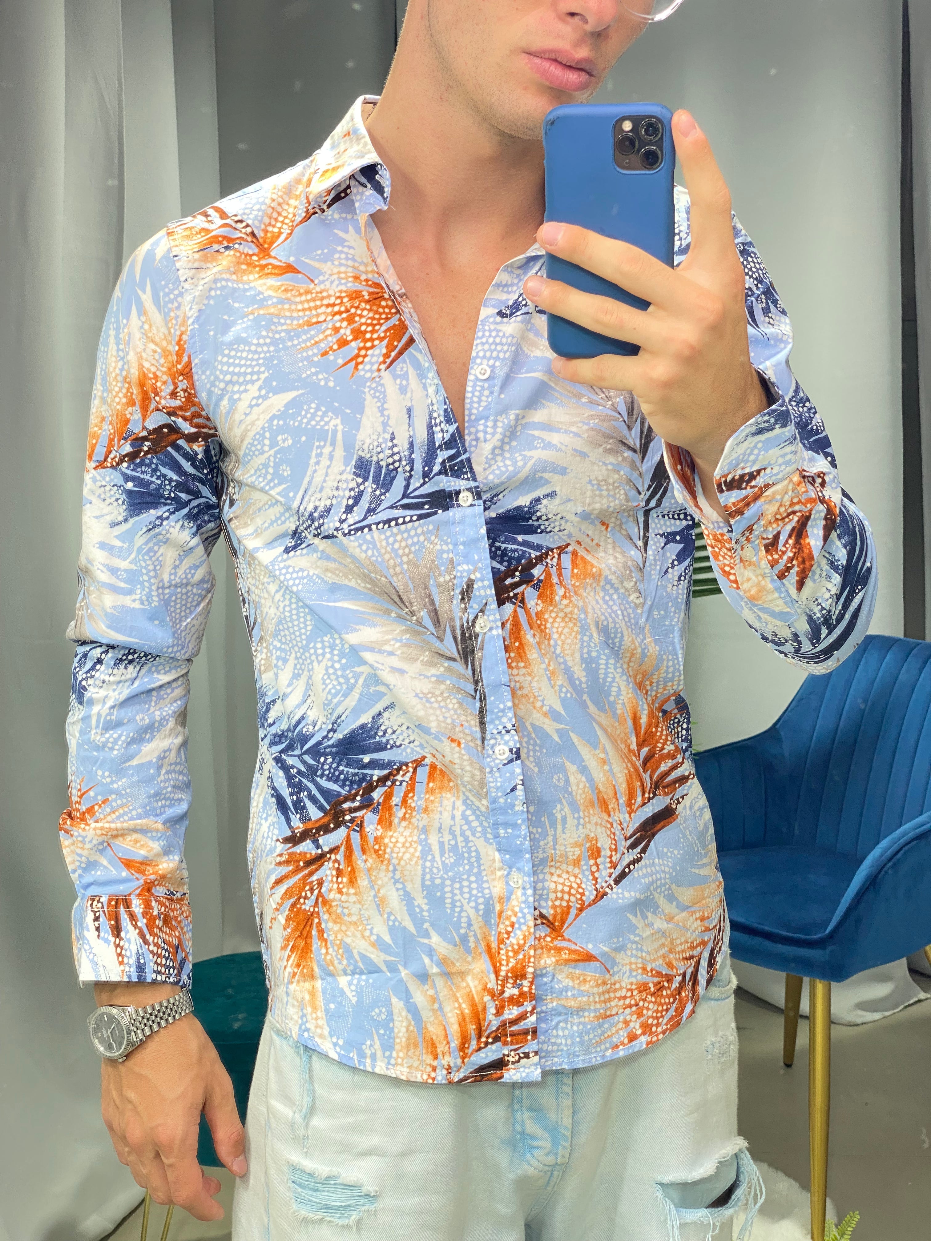 CAMICIA FANTASIA PALME AK505