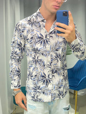 CAMICIA IN LINO FANTASIA PALME Z225S