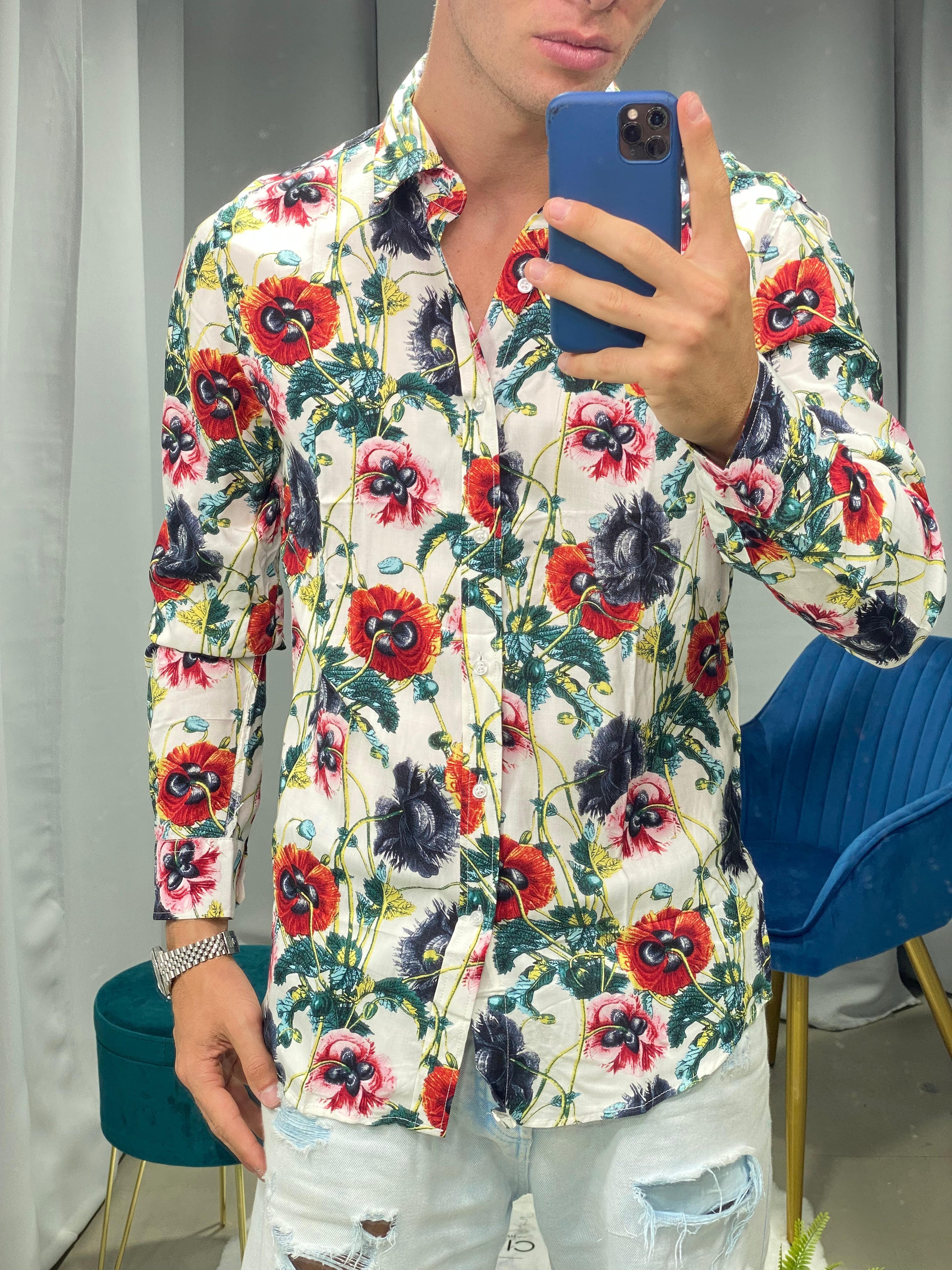 CAMICIA IN LINO 2169 FANTASIA FIORI