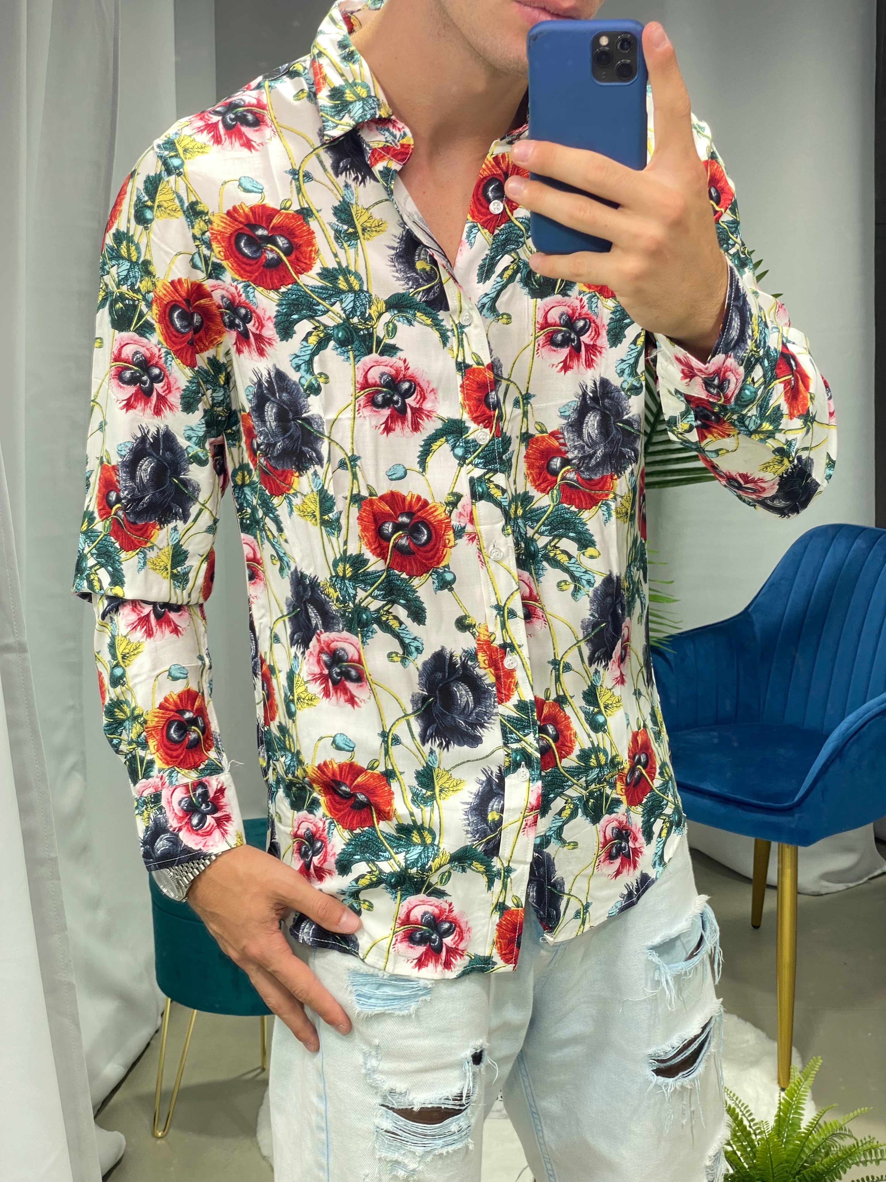 CAMICIA IN LINO 2169 FANTASIA FIORI