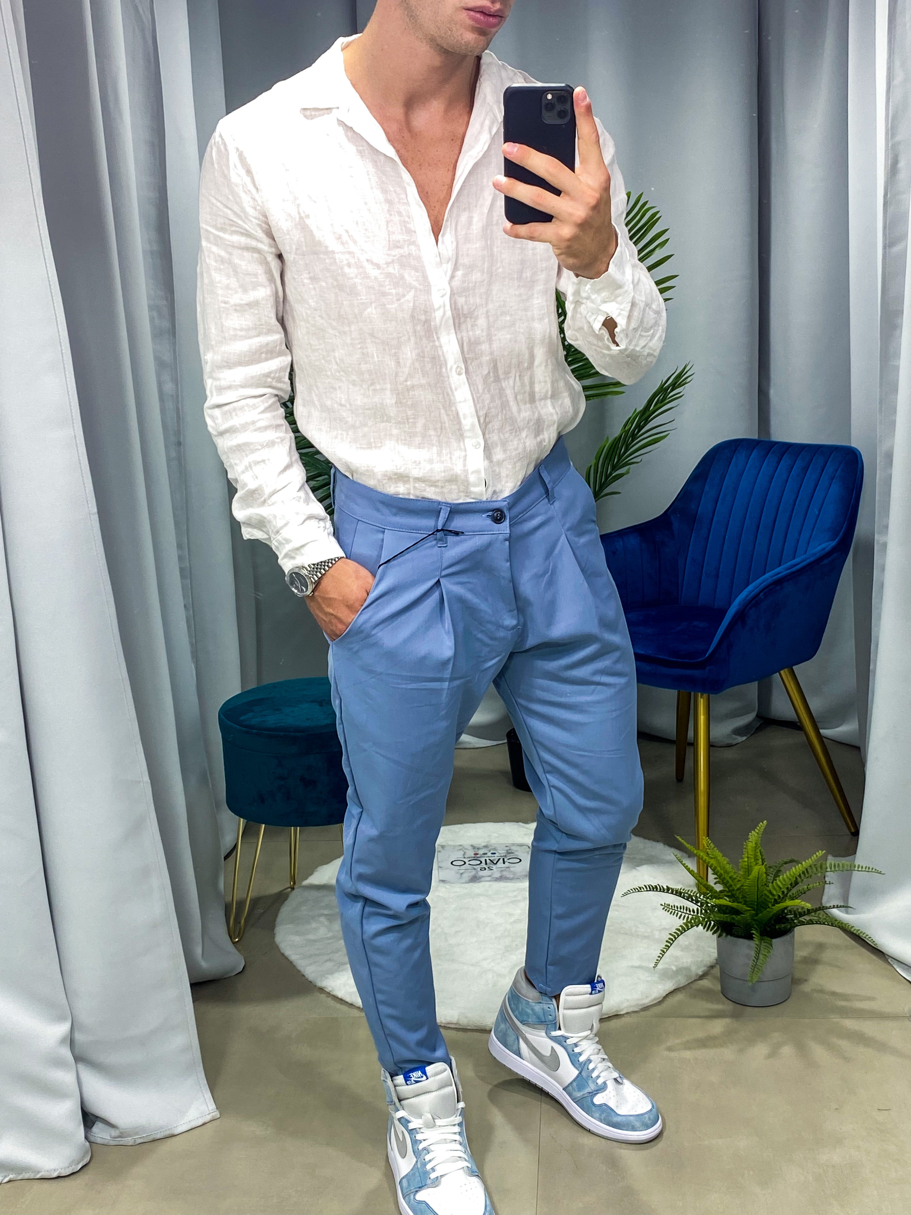 PANTALONE MILANO col.CELESTE