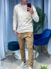MAGLIONE EFFETTO CINIGLIA COL.BIANCO BK8089