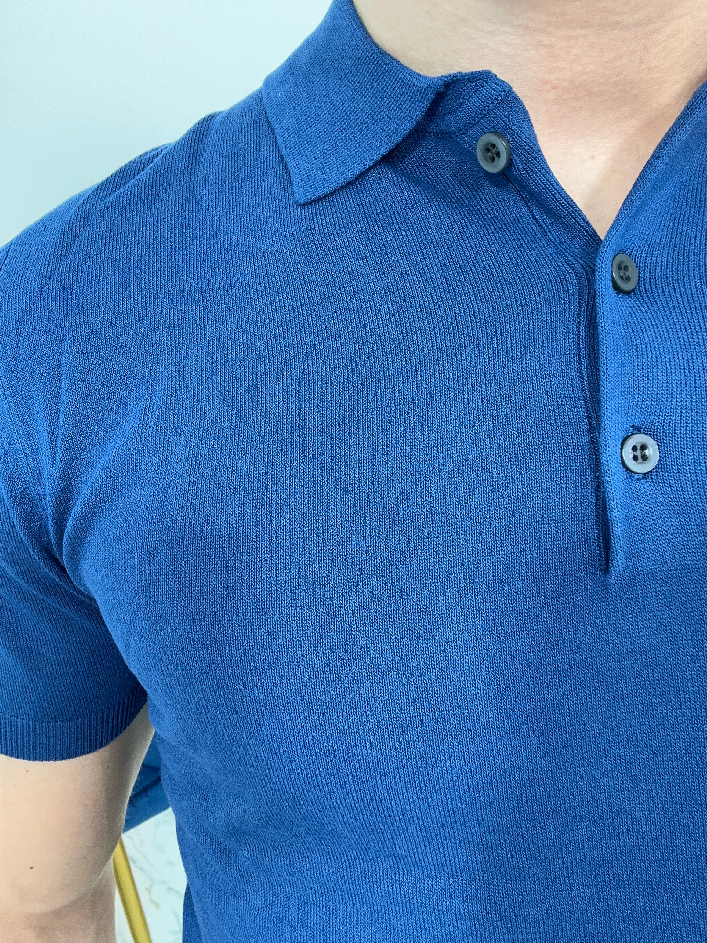 POLO IN FILO COL.BLU