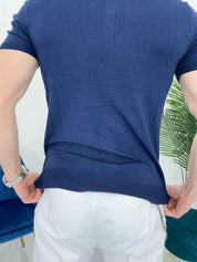 POLO IN FILO COL. BLU SCURO
