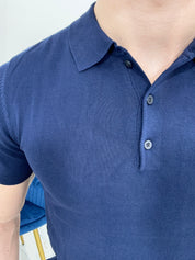 POLO IN FILO COL. BLU SCURO