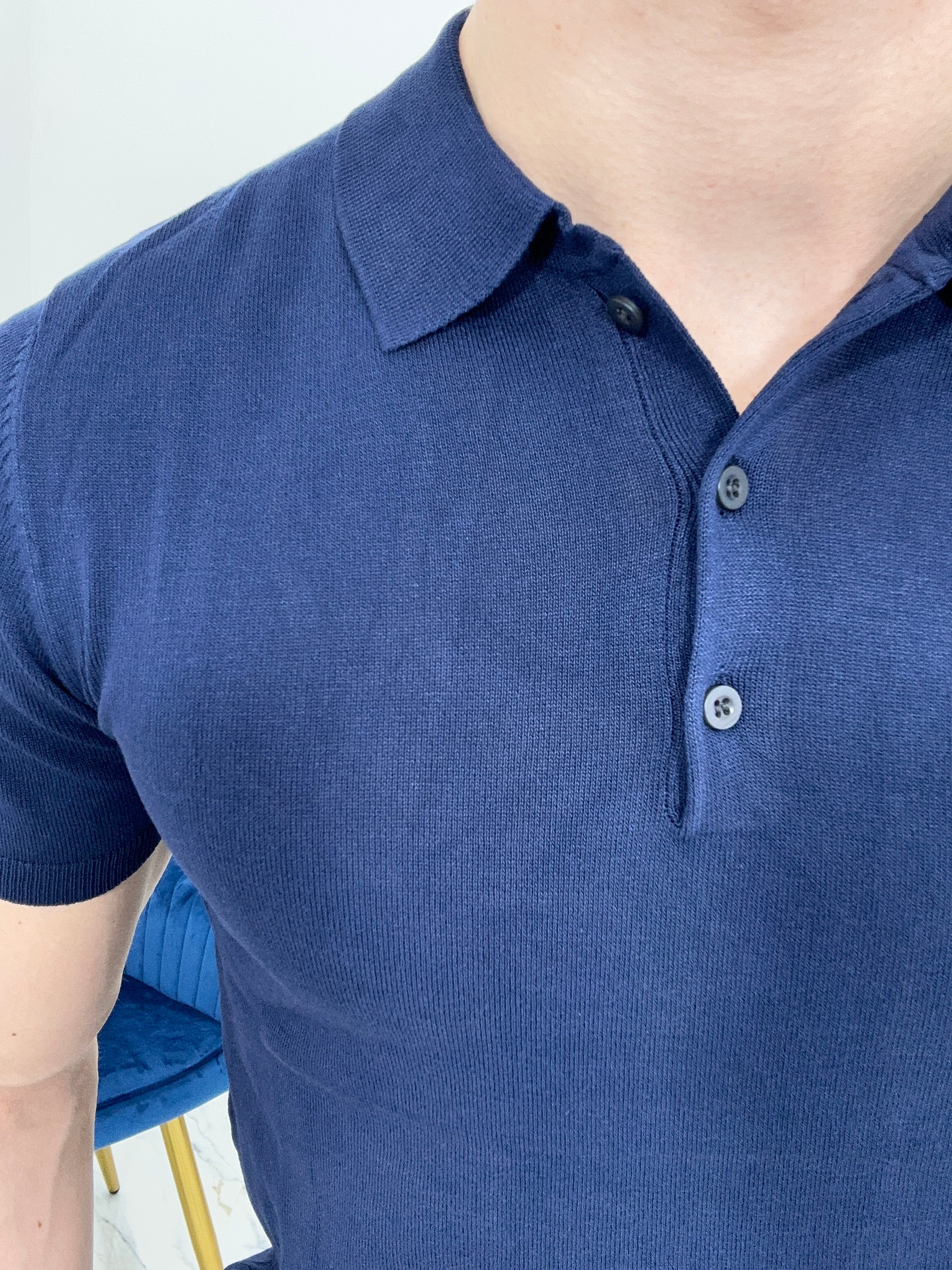 POLO IN FILO COL. BLU SCURO
