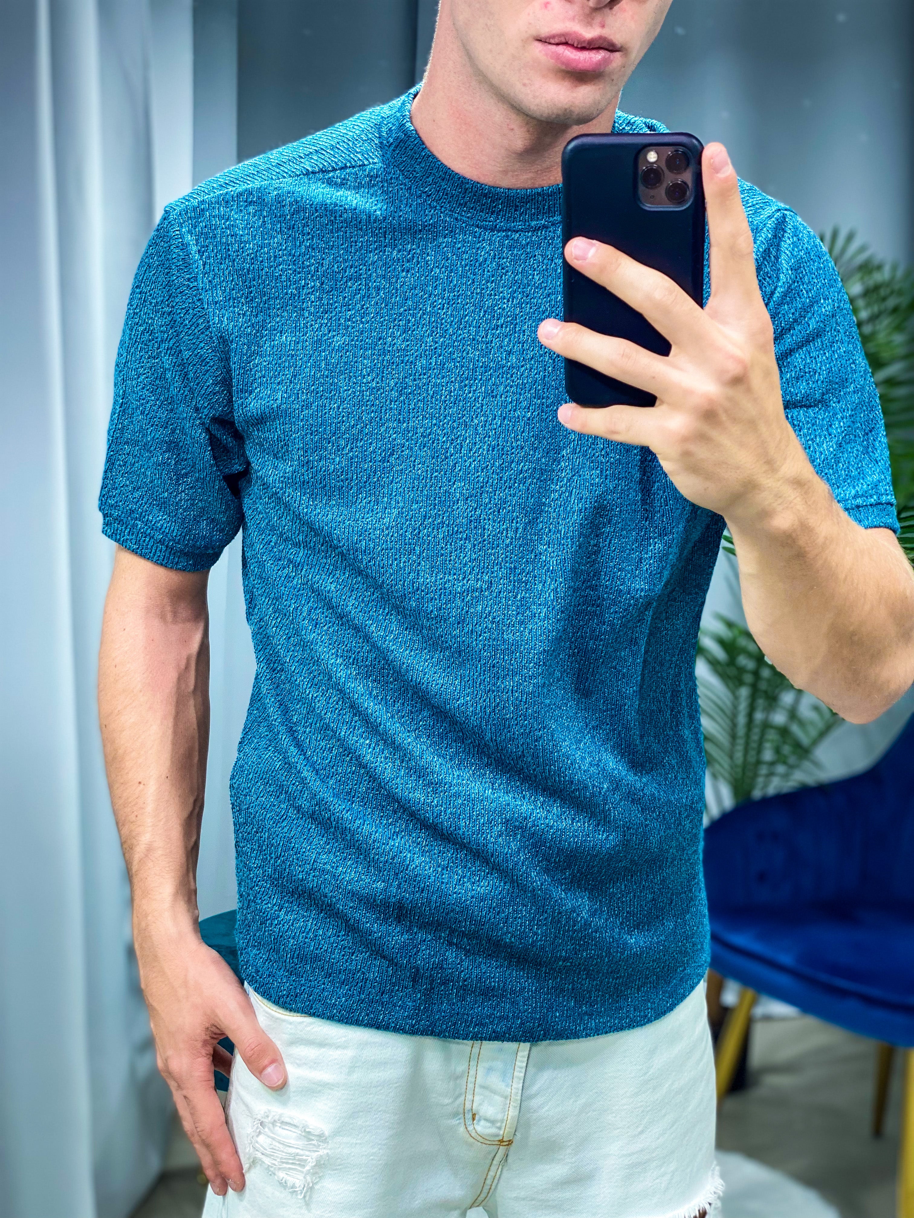 T-SHIRT COL.TURCHESE