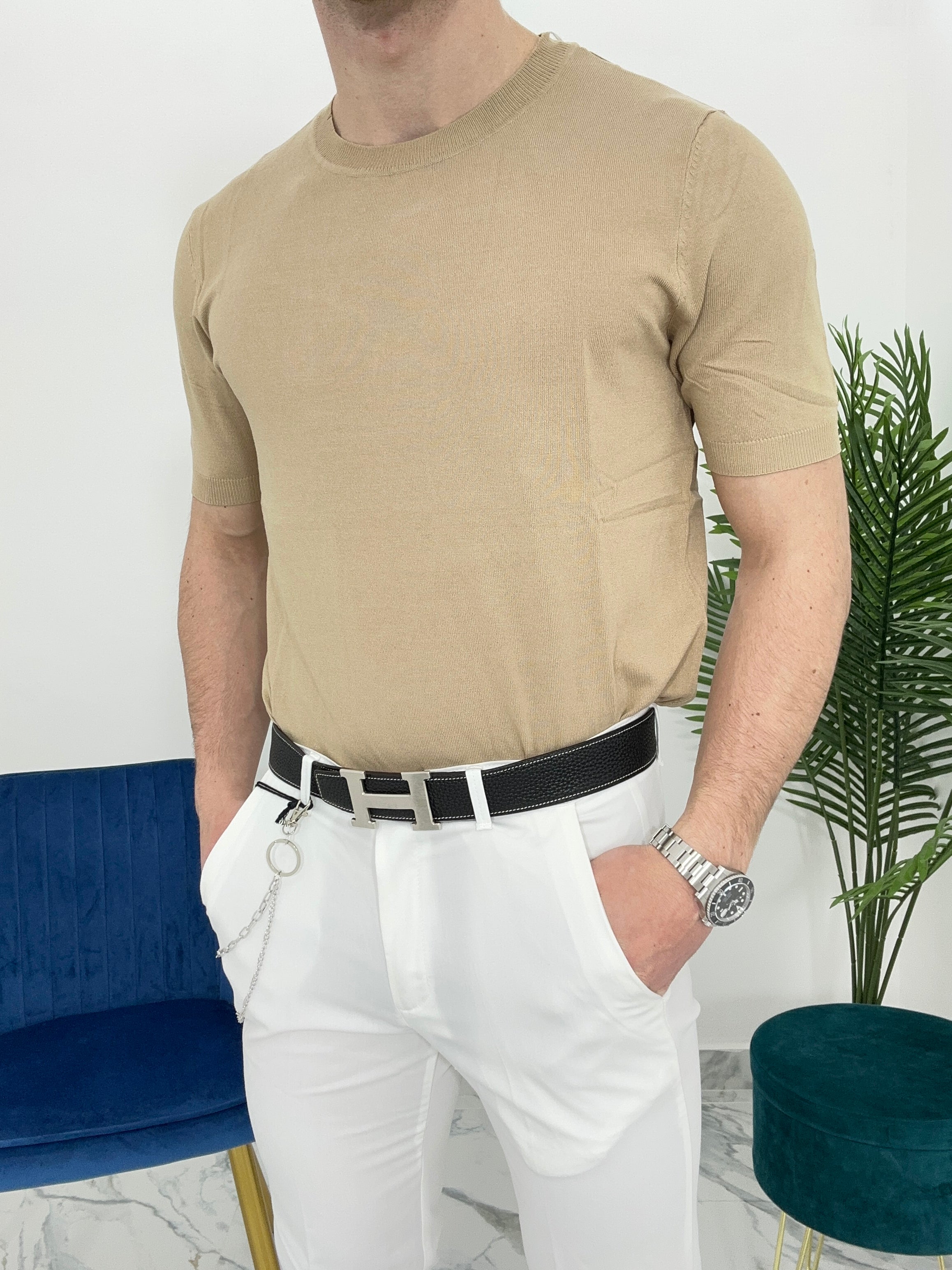 MAGLIA IN FILO COL.CAMMELLO