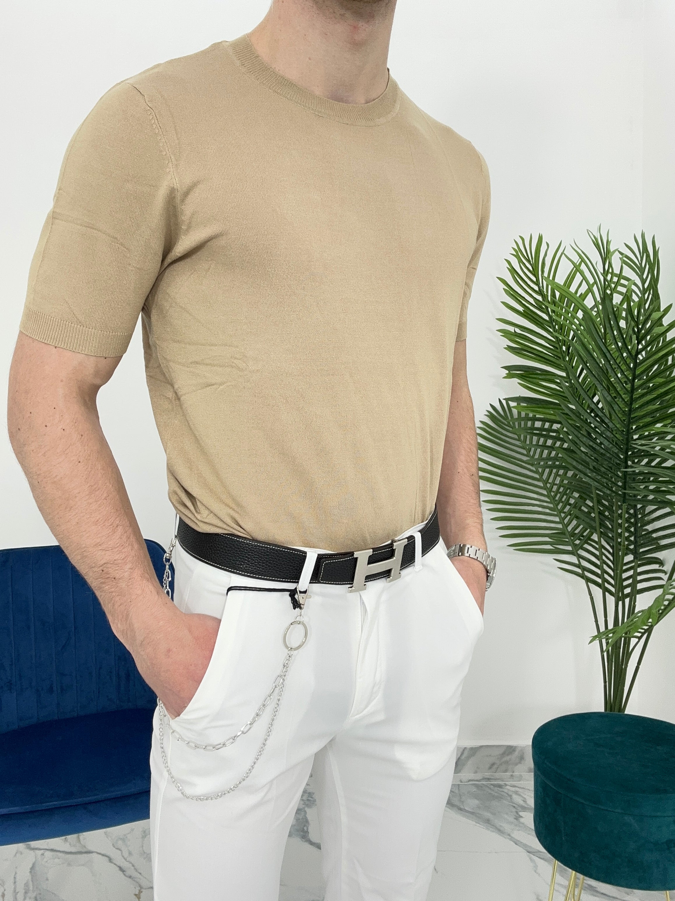 MAGLIA IN FILO COL.CAMMELLO