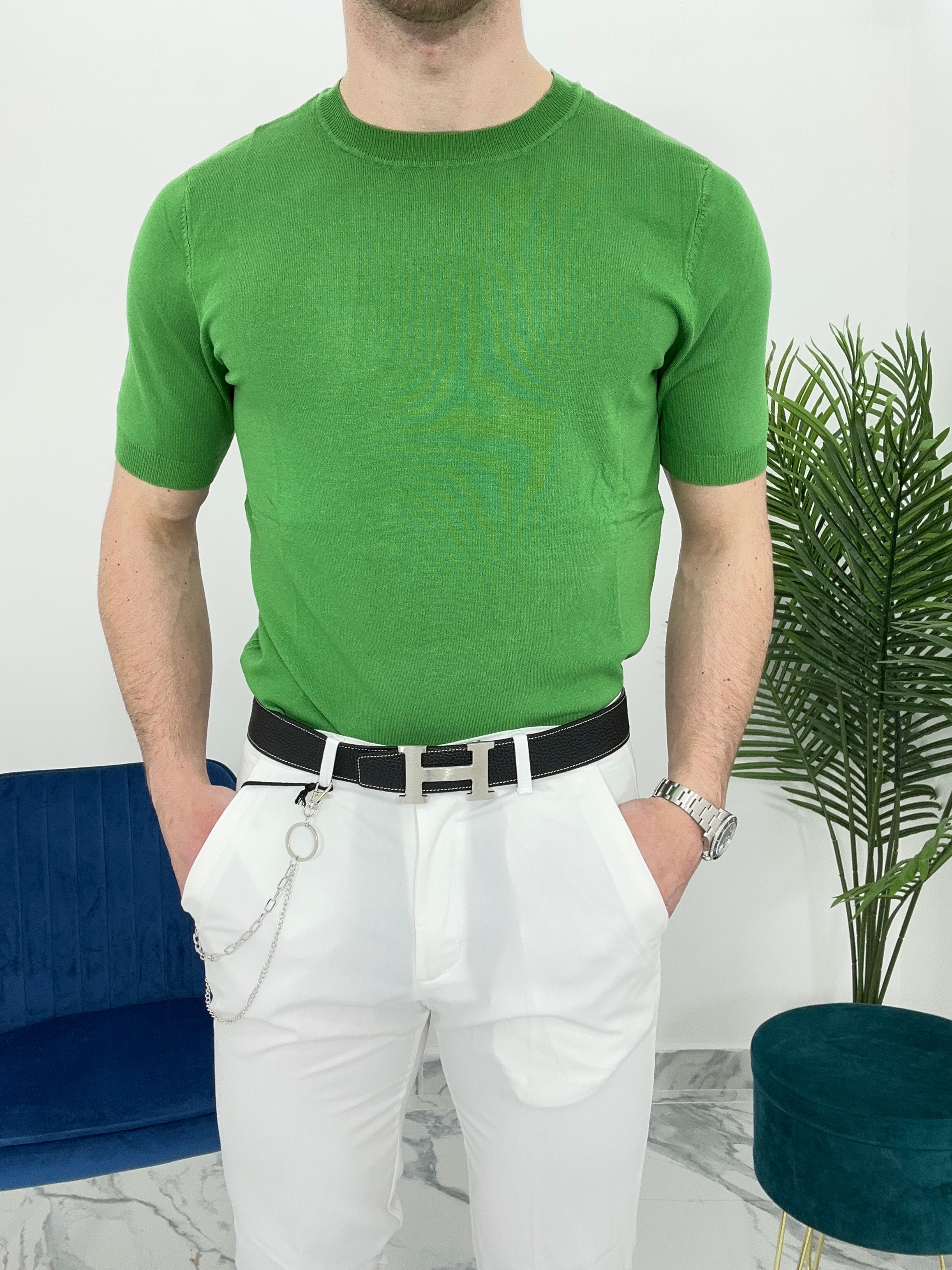 MAGLIA IN FILO COL.VERDE