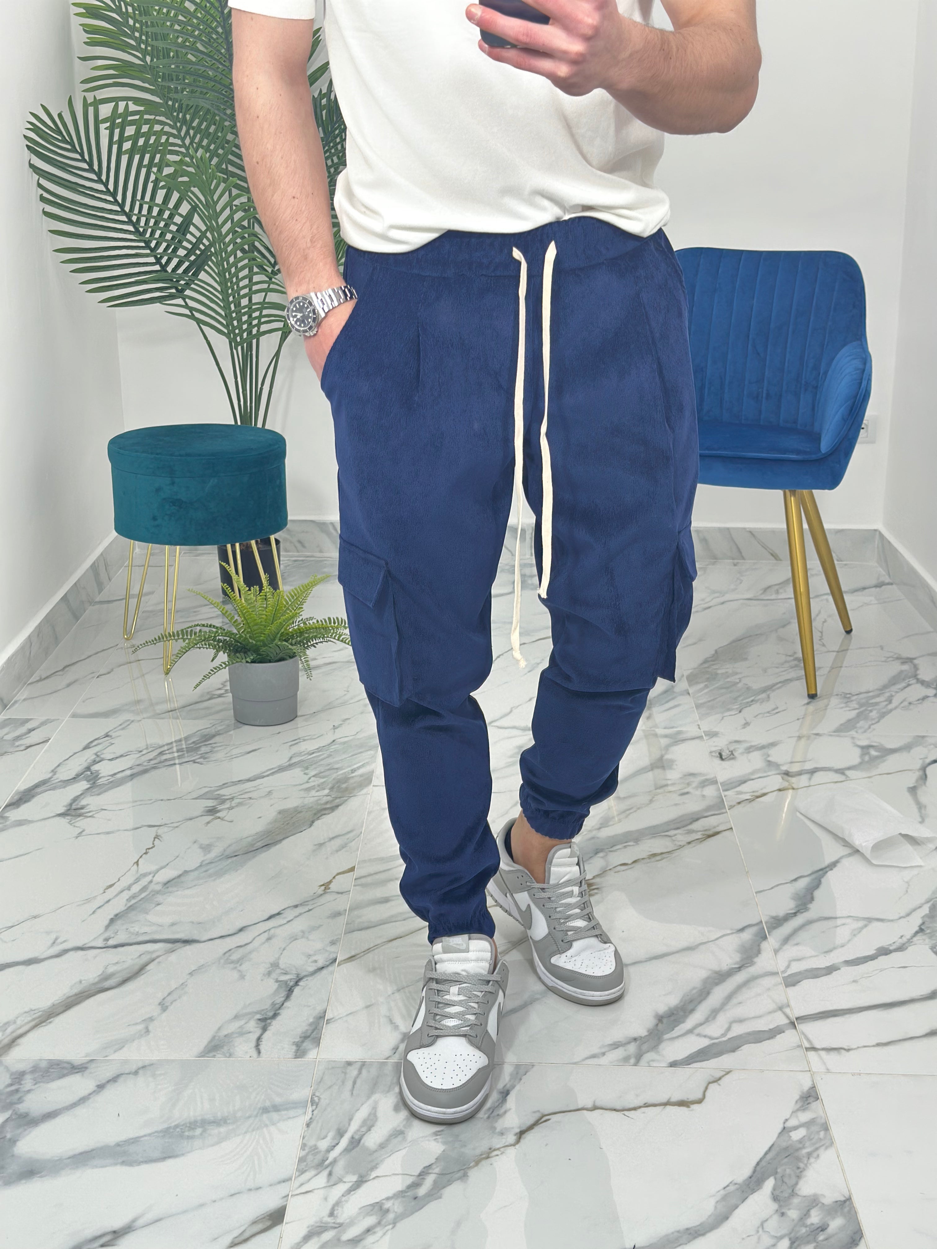 PANTALONE CARGO MILLERIGHE col.BLU