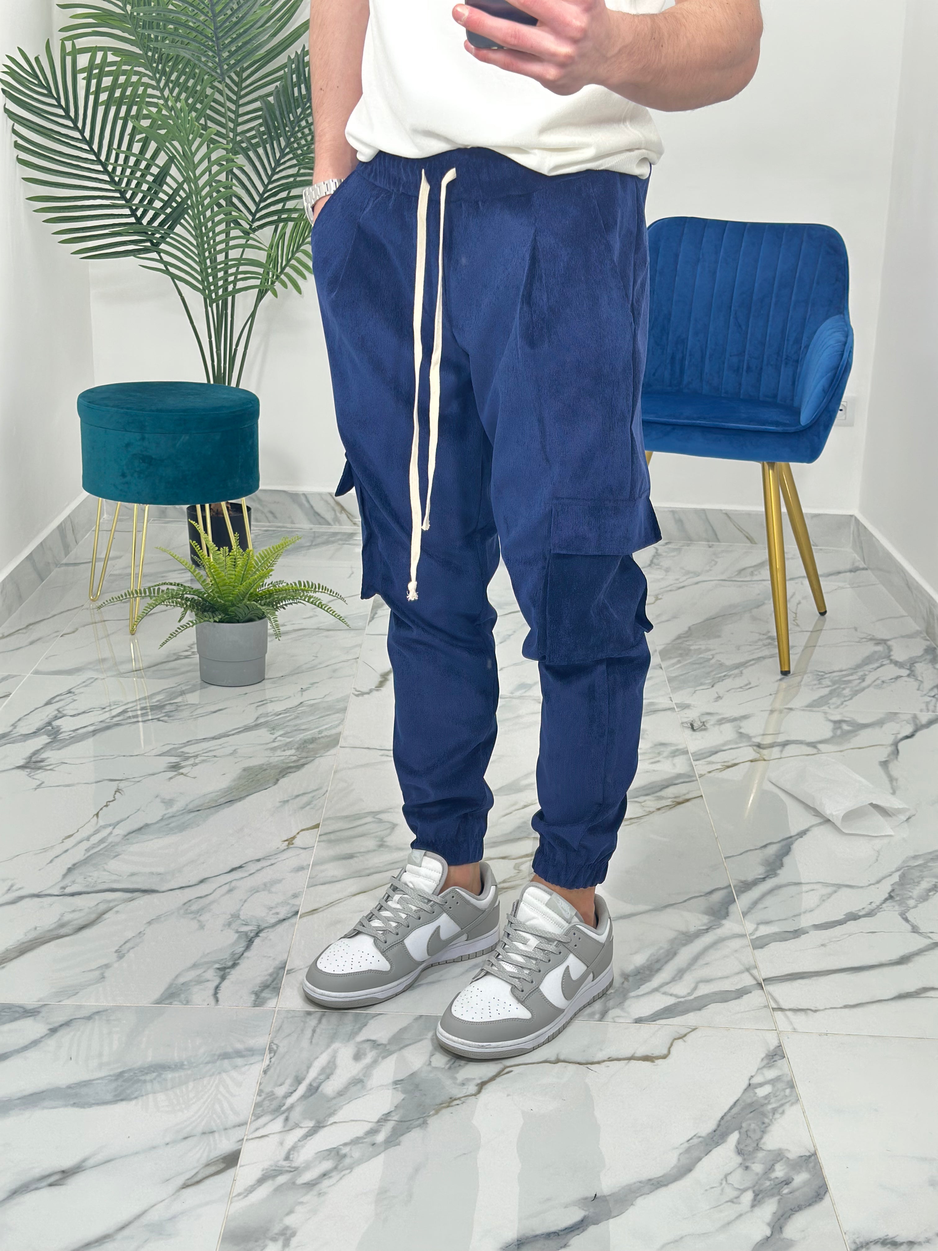 PANTALONE CARGO MILLERIGHE col.BLU