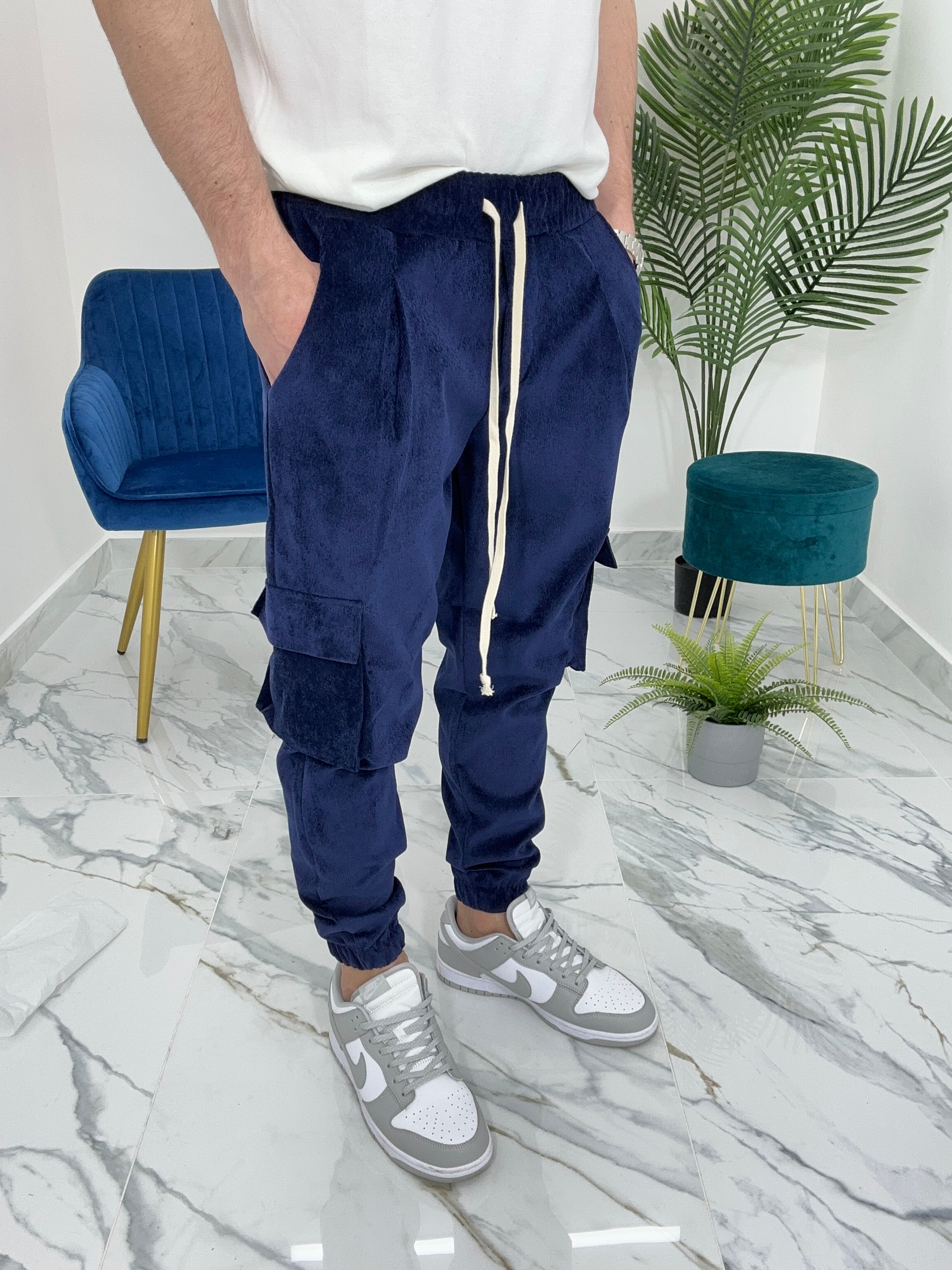 PANTALONE CARGO MILLERIGHE col.BLU
