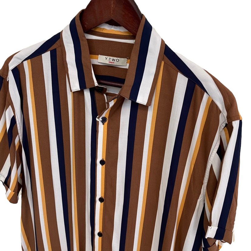 CAMICIA A STRISCE IN VISCOSA 013